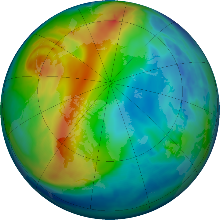 Arctic ozone map for 05 December 2008